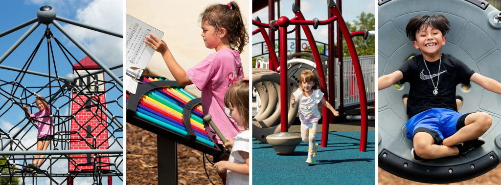 Children playing at Mason’s Place inclusive playground in Northport, AL