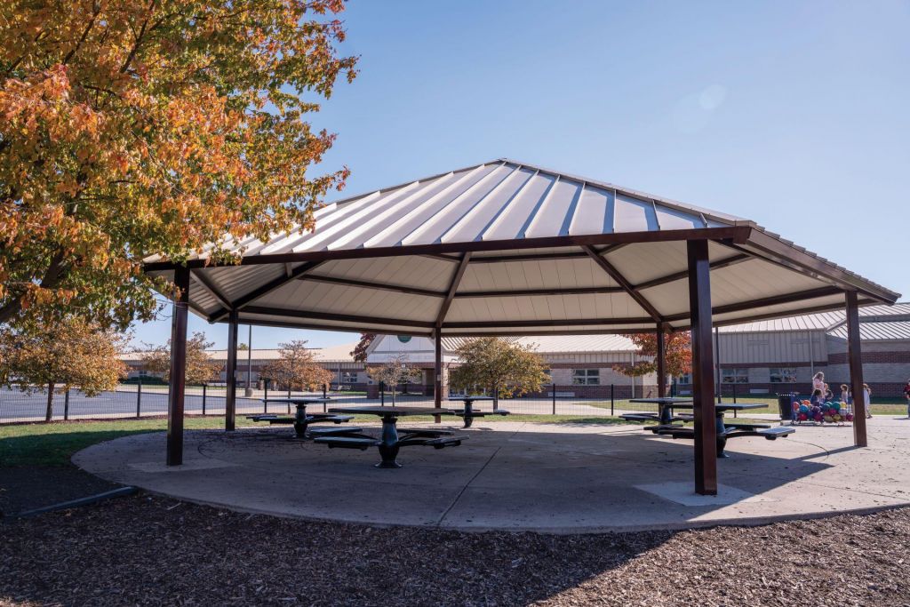 Shade over youth picnic area