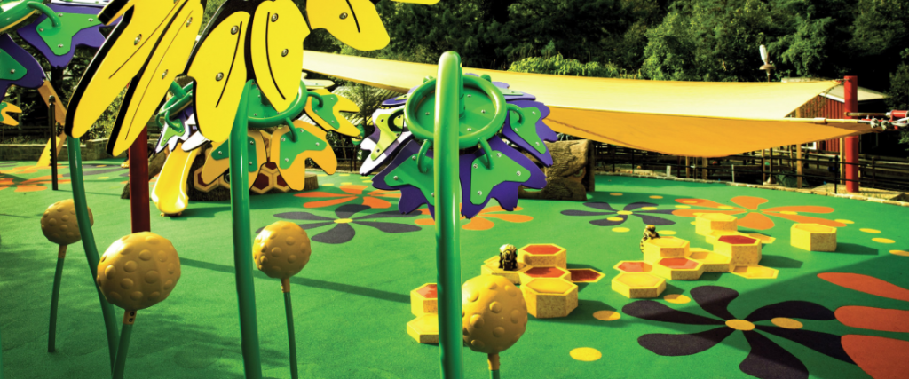 Poured in place rubber at a playground